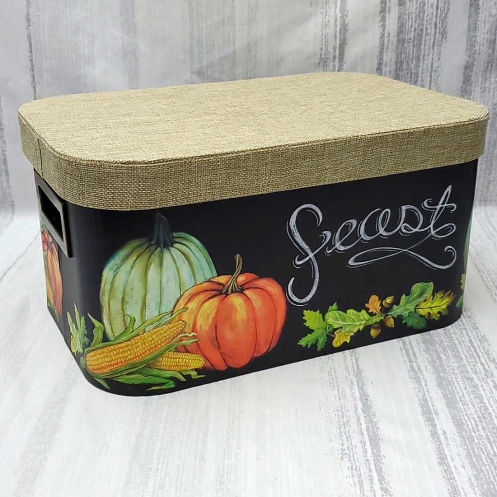 Large Decorative Storage Box " Feast" Fall Theme Size Large